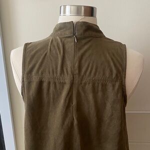 Olive Green Suede Neck Top